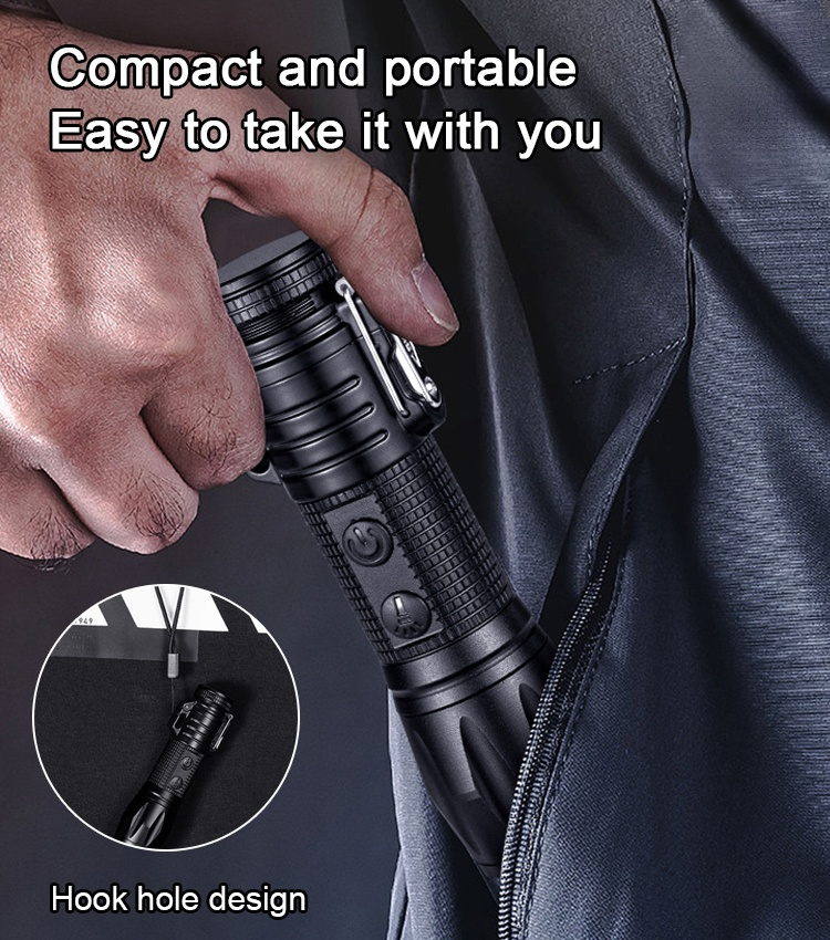 Double arc self-defense flashlight