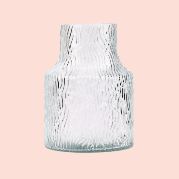 Nordic simple relief glass transparent small vase