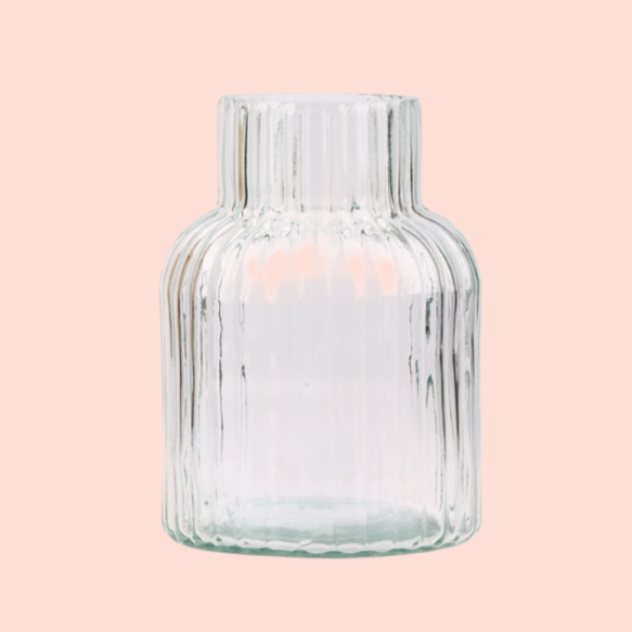 Nordic simple relief glass transparent small vase