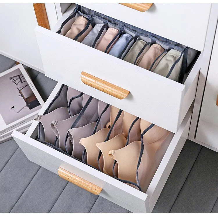 망사 소재로 통풍이 잘 되는 속옷정리 수납함