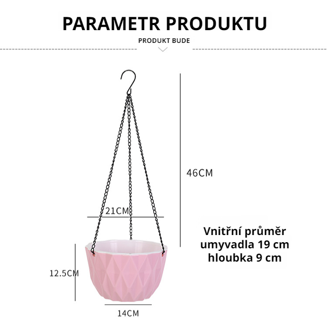 Samonasávací závěsný květináč pro lenochy