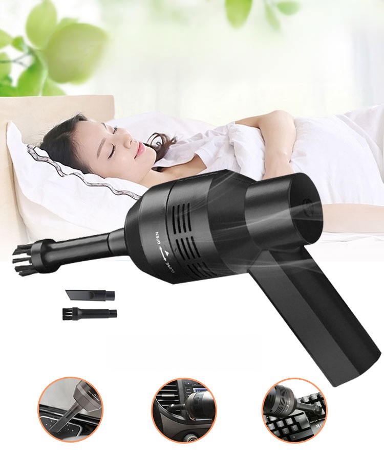 ハンディ掃除機 車内用 家庭用 USB充電式掃除機 コンパクト 低騒音 3種アタッチメント付き 車内用ハンディ掃除機