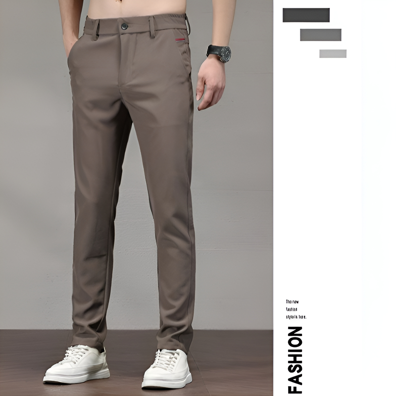 얇은 아이스 남성 캐주얼 팬츠 여름 일자 팬츠 쿨링감 고탄력 비즈니스 캐주얼 팬츠
