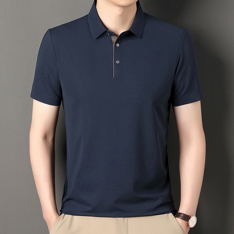 아이스 실크 통기성 넉넉한 비즈니스 폴로 셔츠