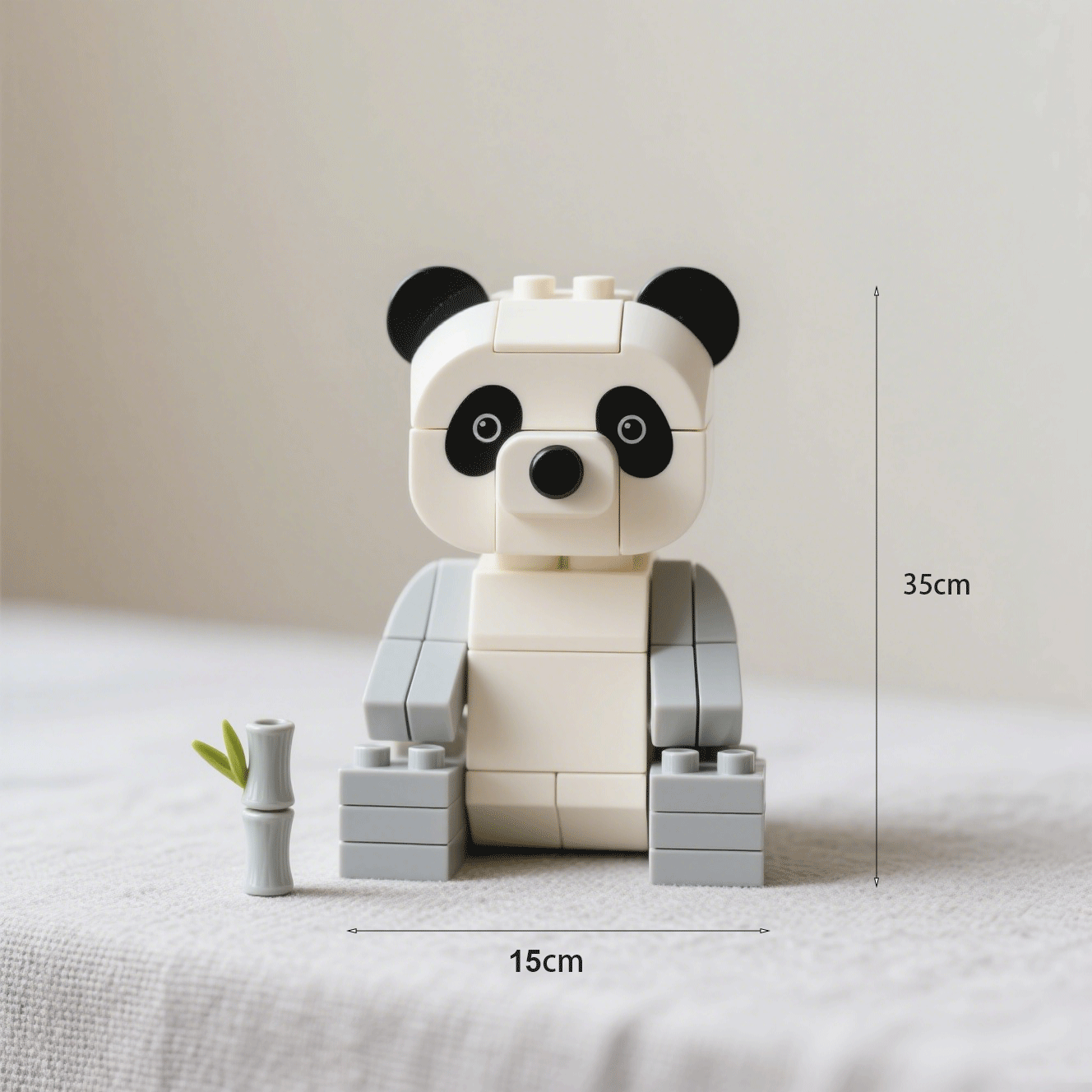 Detailní pohled na stavebnici pandy pro děti