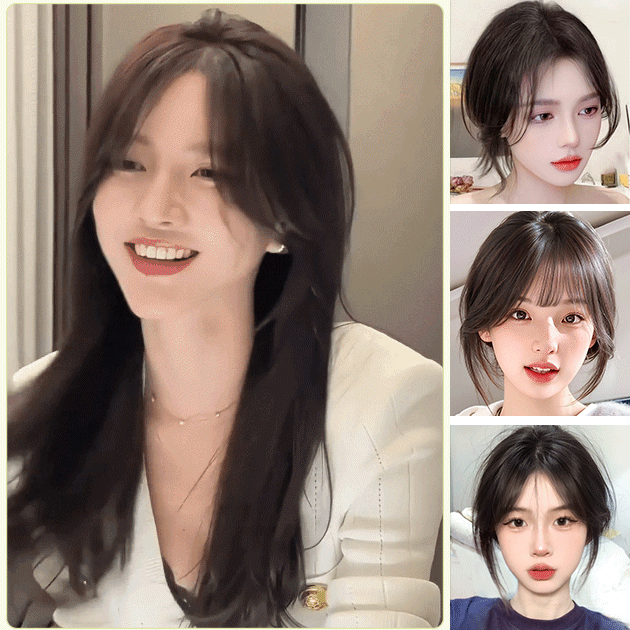 (머리핀 필요 없음) 자연스러운 벨크로 헤어피스