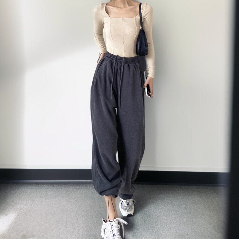 ルーズフィット・スウェットパンツ スポーツパンツ 眠る 惜しげもなく ツイード プラス