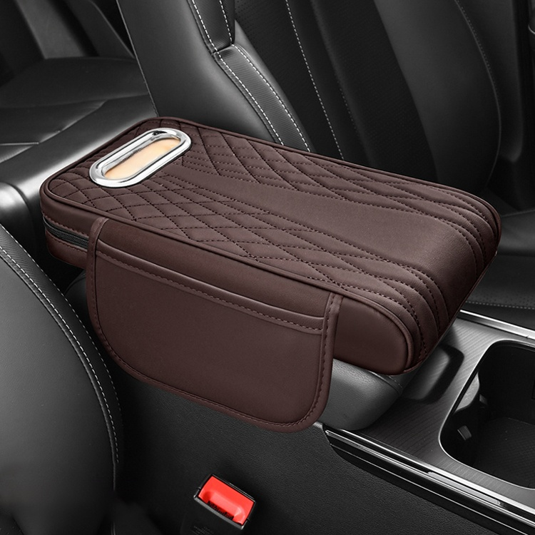 Three in one multifunctional leather car armrest box