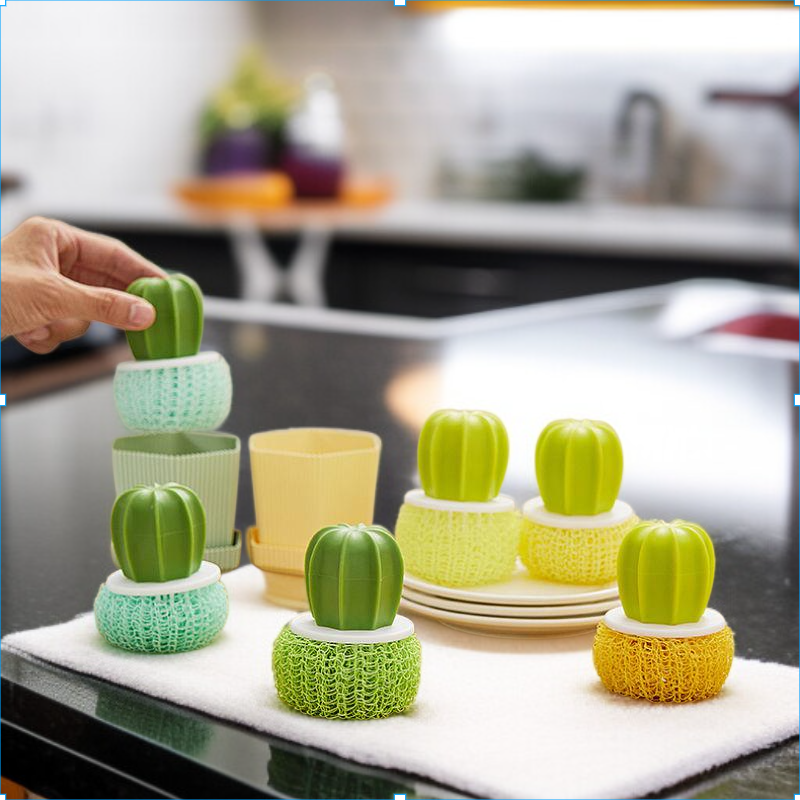 New cactus cleaning ball with good cleaning effect, household kitchen cleaning brush