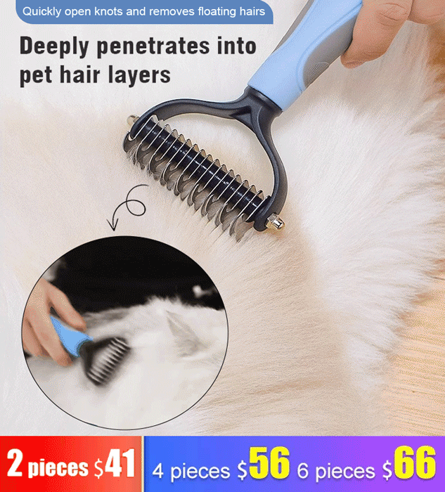 Pet Grooming Brush, easy to solve the hair knots