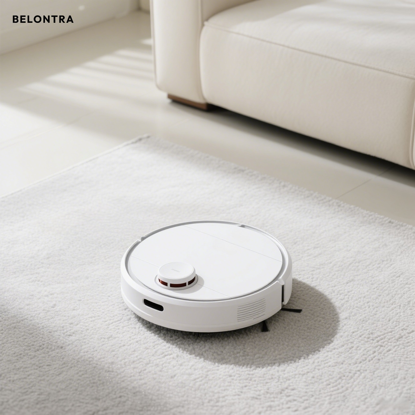 Detailní pohled na parní čistič při čištění podlahy