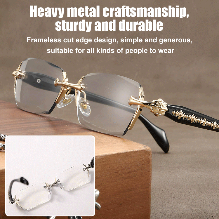 Frameless Cutting Edge HD Women's Elderly Metal Heavy Craft Presbyopia