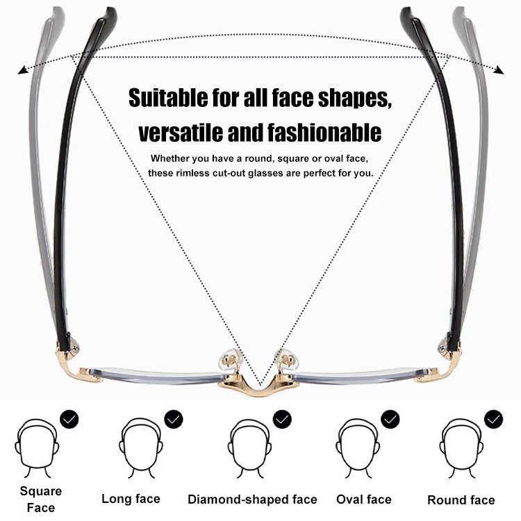 Frameless Cutting Edge HD Women's Elderly Metal Heavy Craft Presbyopia
