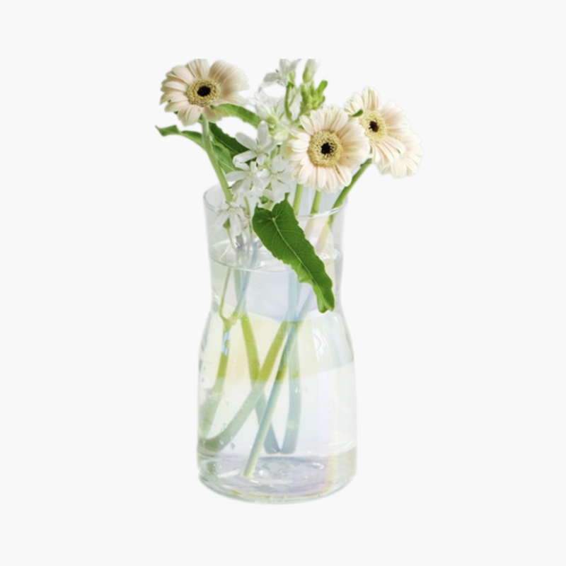 シンプルな七色ガラスの花瓶