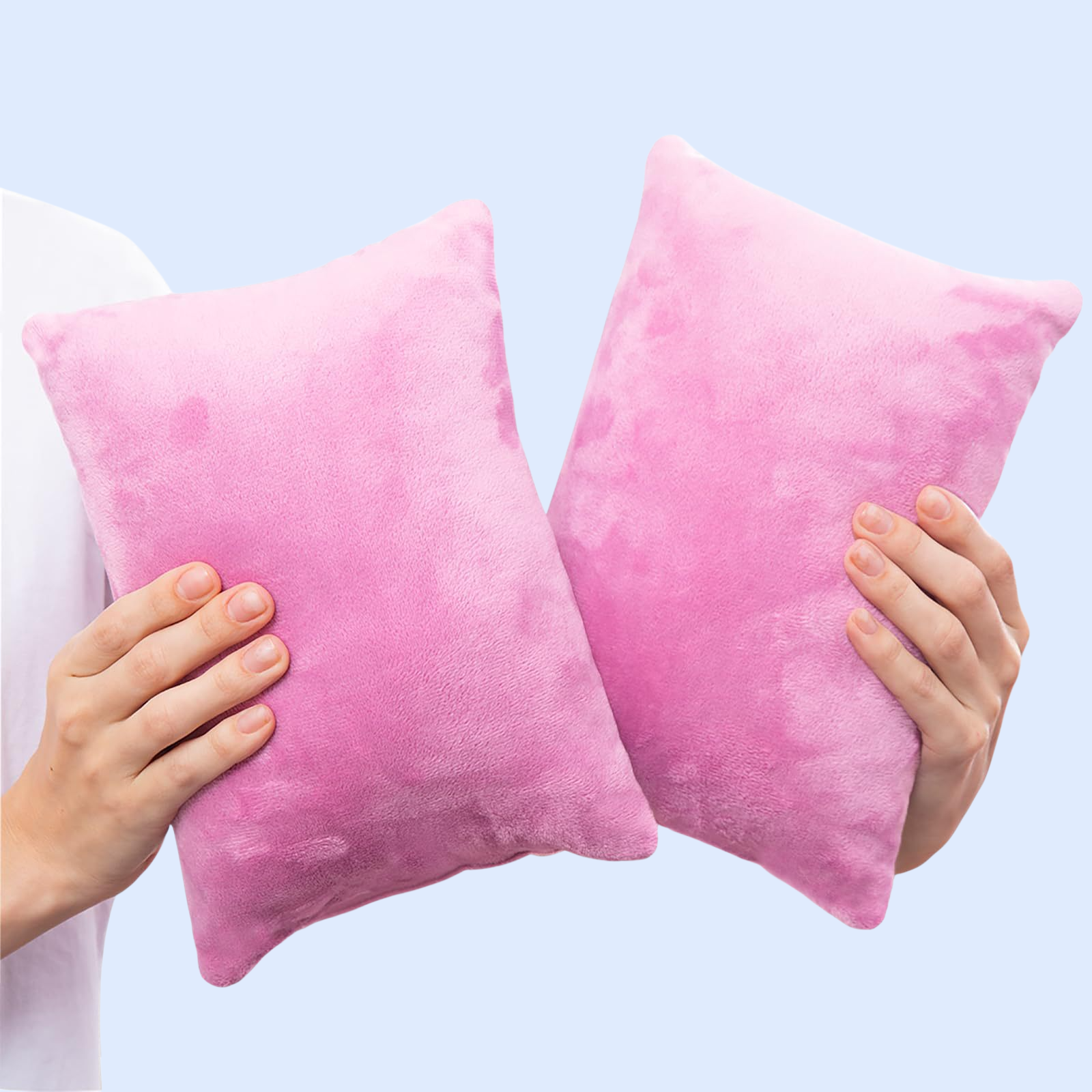 หมอนพิมพ์ลายสำหรับเดินทาง 2 ชิ้น ผ้าฟลานเนลนุ่ม ขนาดเล็กสำหรับสัตว์เลี้ยง