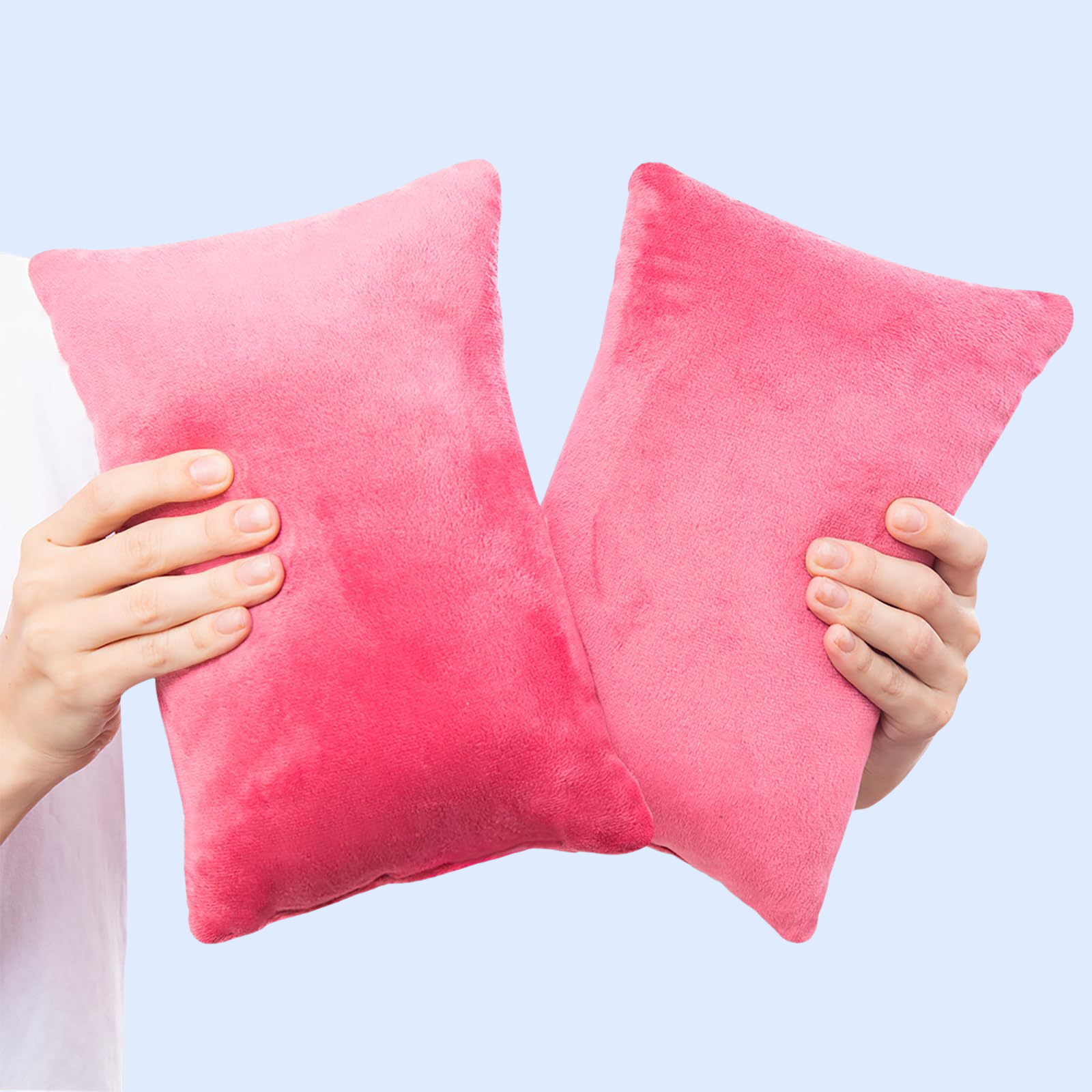 หมอนพิมพ์ลายสำหรับเดินทาง 2 ชิ้น ผ้าฟลานเนลนุ่ม ขนาดเล็กสำหรับสัตว์เลี้ยง