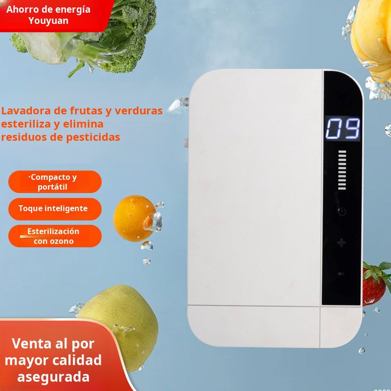 Máquina de limpieza de frutas y verduras, generador de ozono de 600mg, esterilización y desinfección