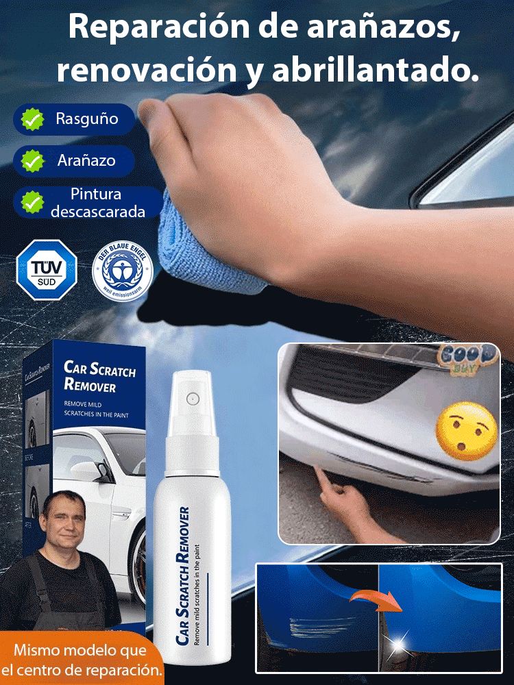 Spray para reparar  arañazos de coche