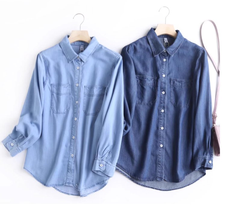 カジュアルコーデに合うテンセルデニムシャツ
