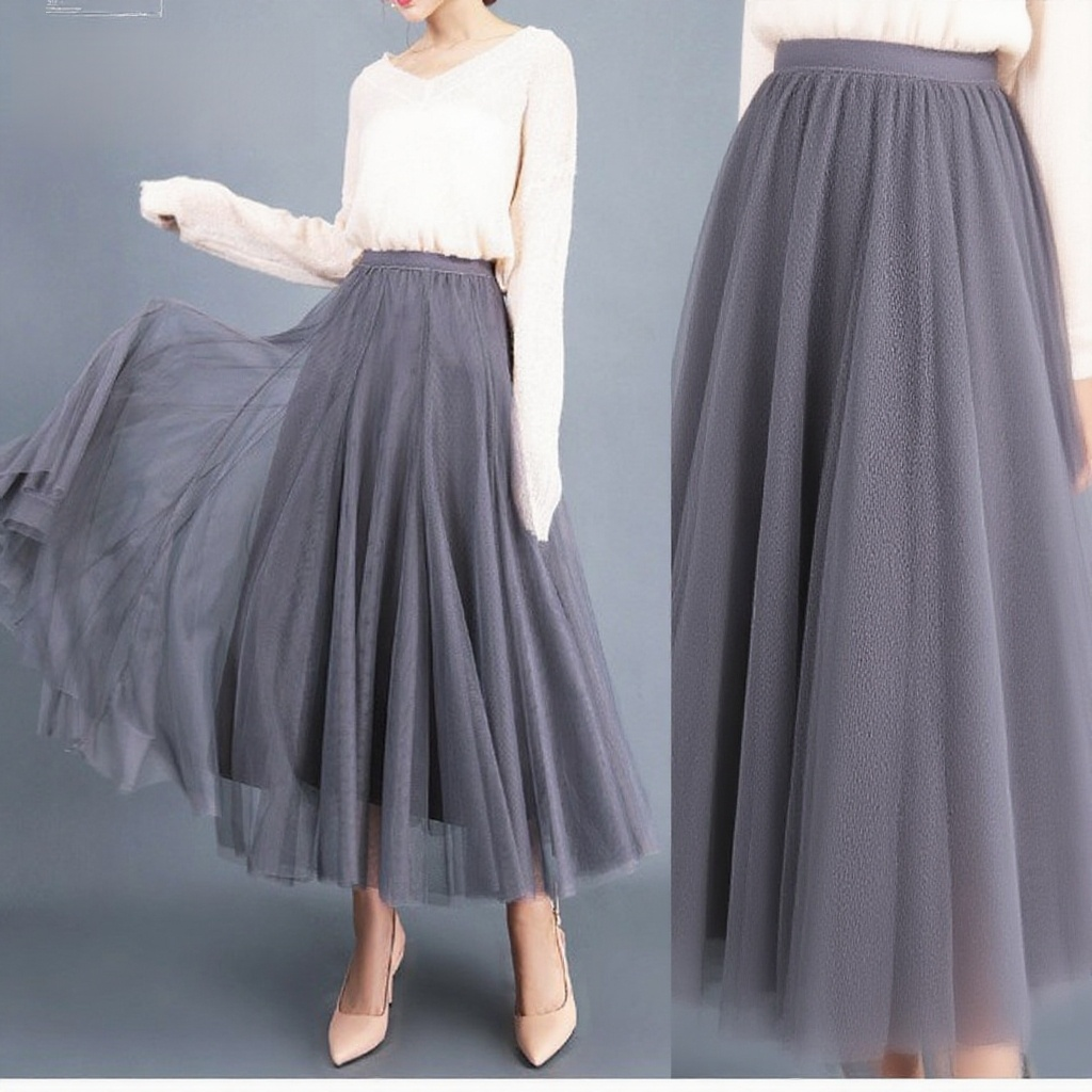 春夏向け軽やかなロングスカート