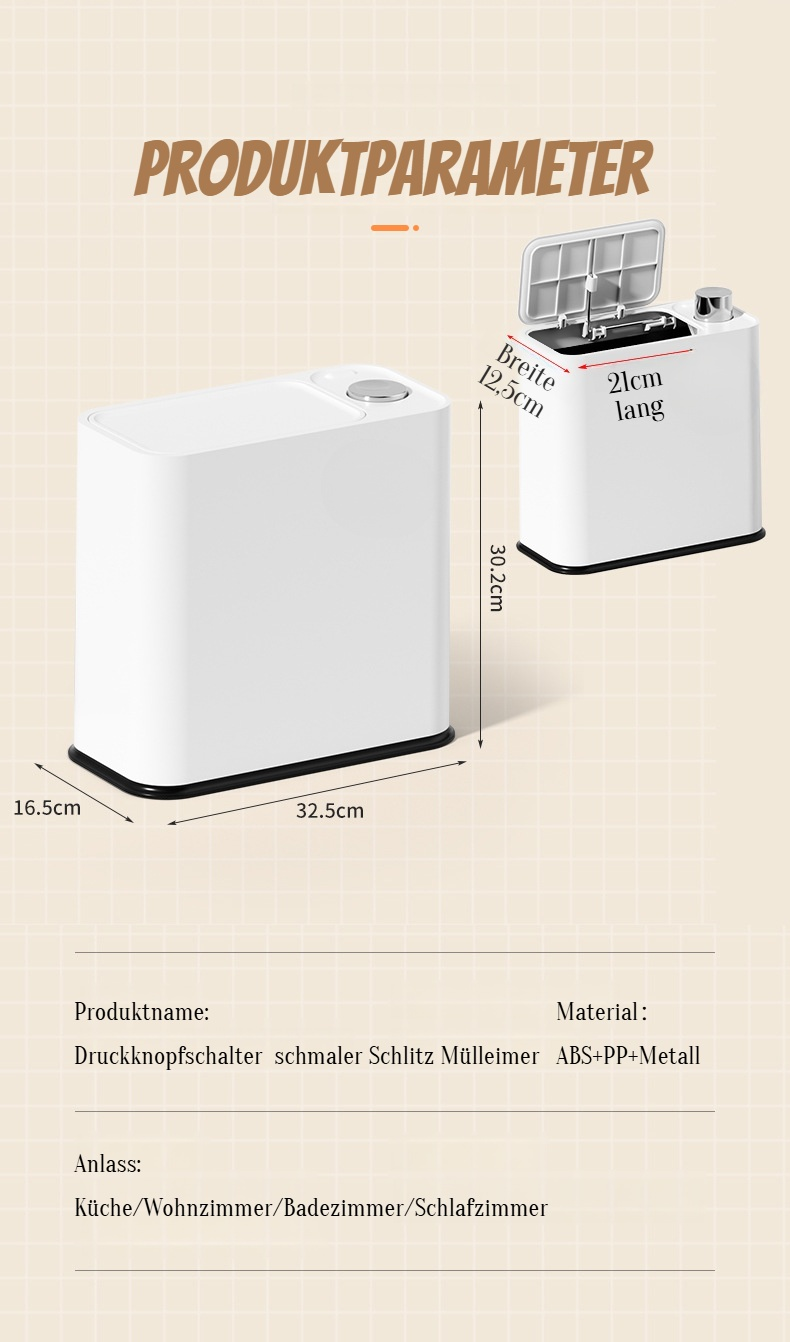 Robuster und langlebiger Schmalschlitz-Mülleimer