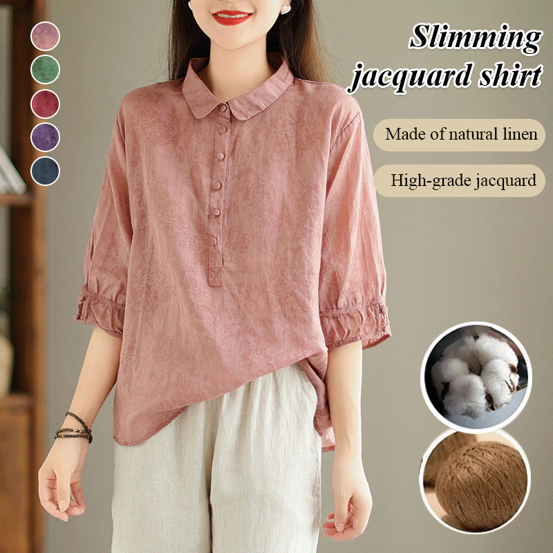 Thin and skinny cover meat jacquard shirt female