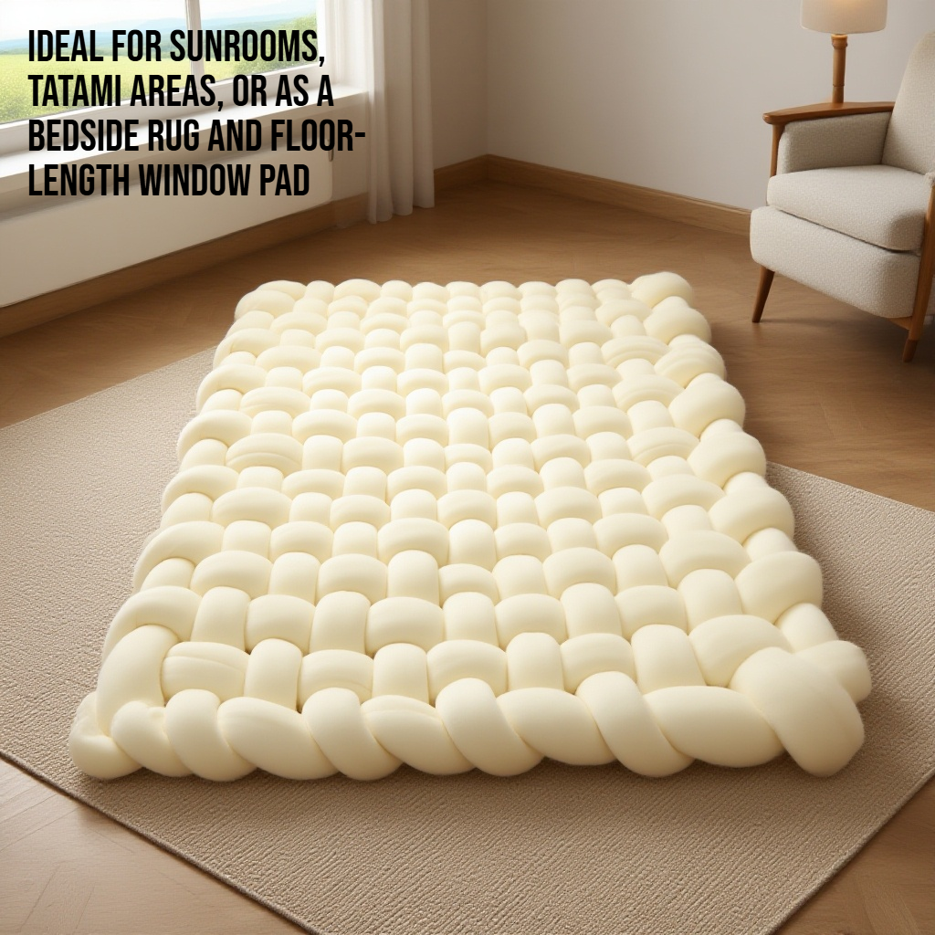 Comfortable tatami mats featuring rectangular foot pads