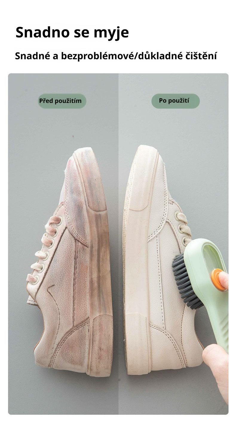 Účinný kartáč na čištění různých typů obuvi