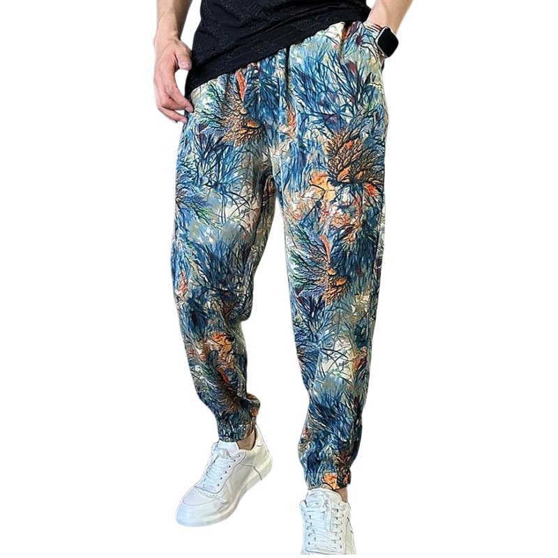 여름 통기 날염 긴바지