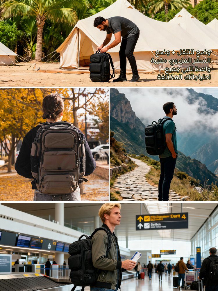 حقيبة ظهر مقاومة للماء متعددة الوظائف بسعة كبيرة للاستخدام الخارجي