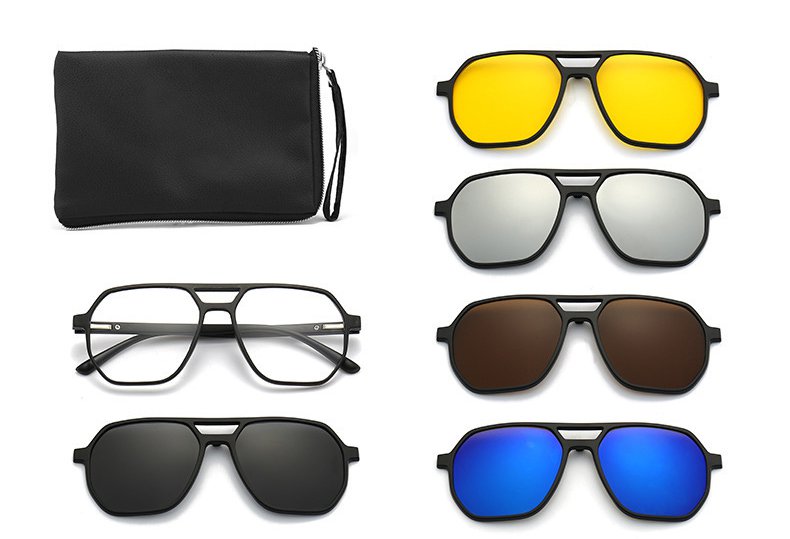 듀얼 마그네틱 빅 프레임 편광 선글라스 세트