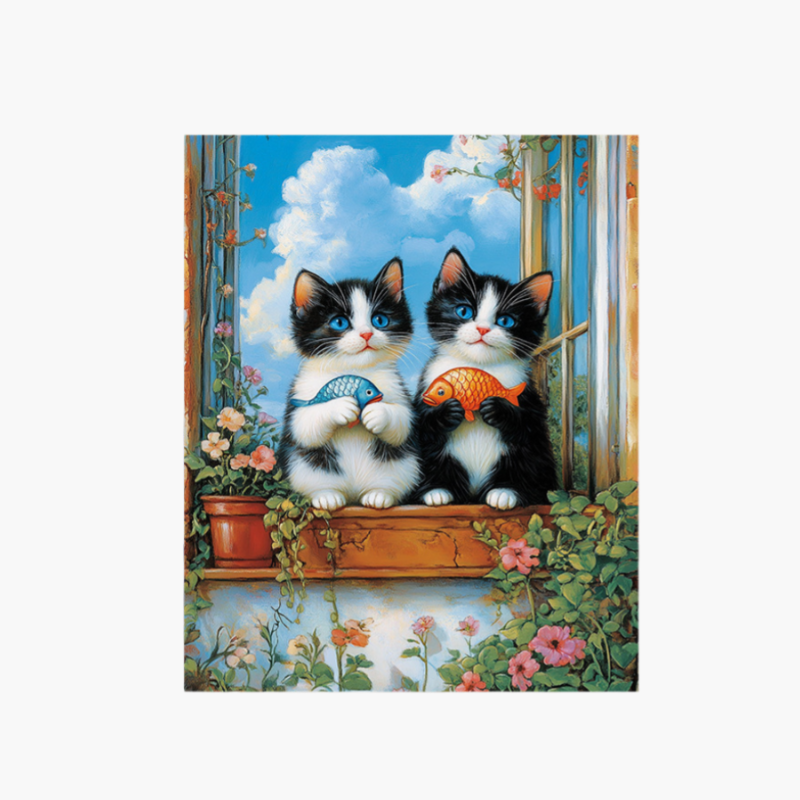 손으로 그린 거실 장식 그림