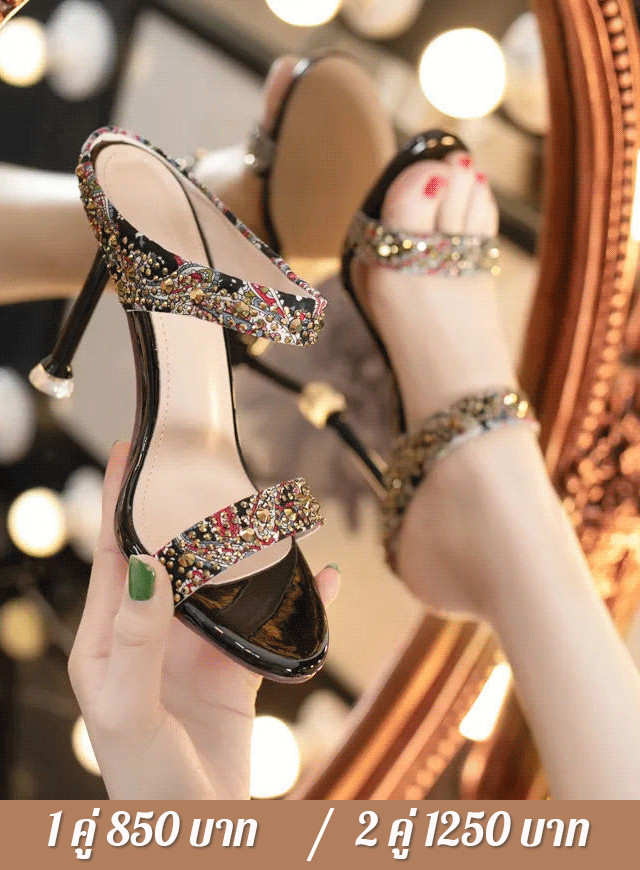 รองเท้าแตะส้นเข็มเปิดนิ้วเท้า