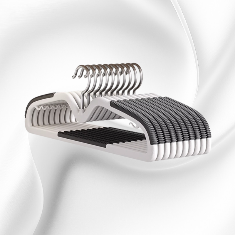 短脖子晾衣服架子多用途防滑無痕省空間衣架（10個裝）