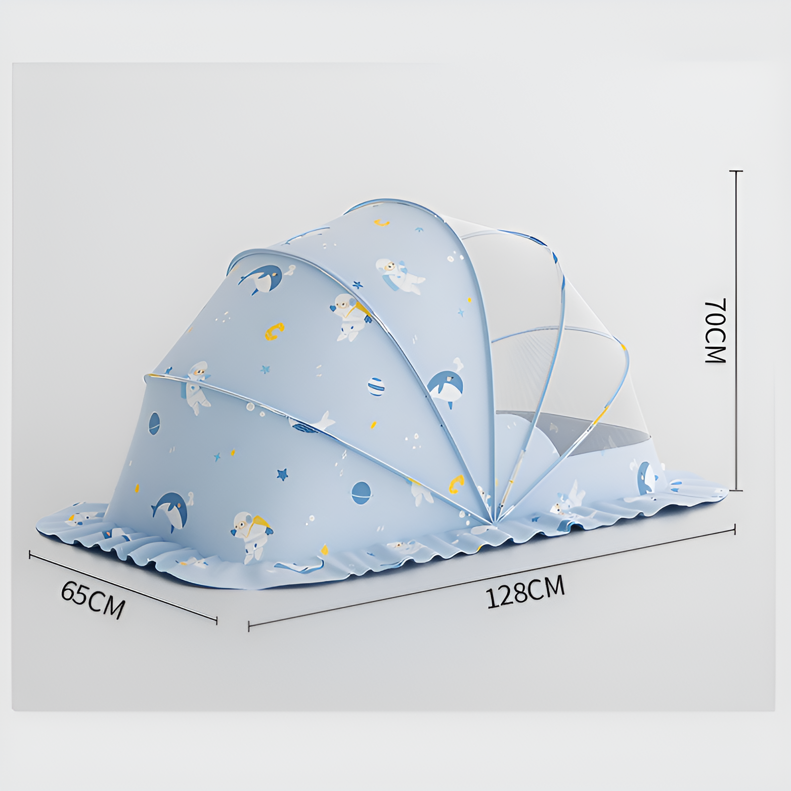 ベビー用蚊帳 赤ちゃん 遮光ドーム 虫除け ベビーベッド ベビー用蚊帳 折りたたみ式 蚊よけ対策 ベビーベッド 遮光 虫よけ対策 添い寝ベッドの蚊帳 ワンタッチ式 折りたたみ ベビーベッドに収まる 通