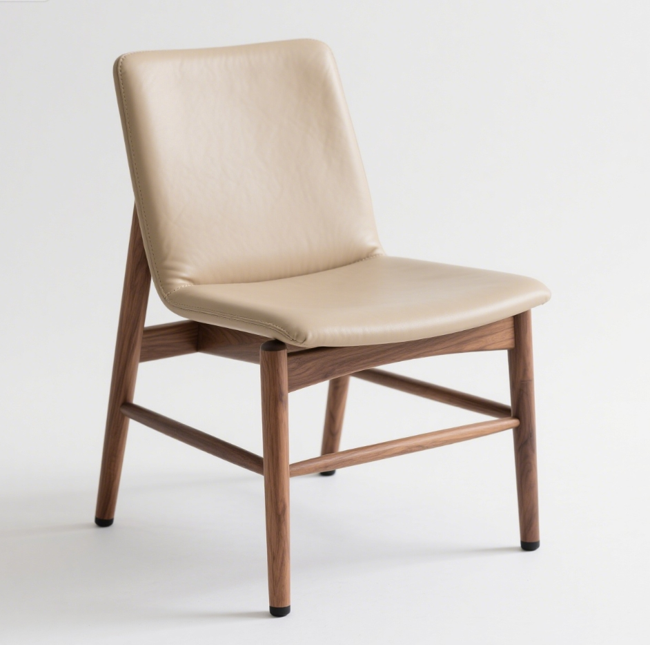 中世風のモダンスタイルの椅子、シングルソファ、ナチュラル仕上げの無垢材フレームの快適なサイドチェア、リビングルーム/寝室/オフィス/待機エリアに適しています。