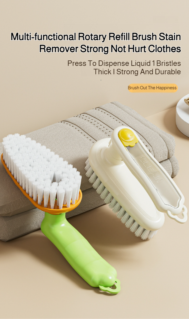 Efficient dual-purpose stain remover brush for home cleaning