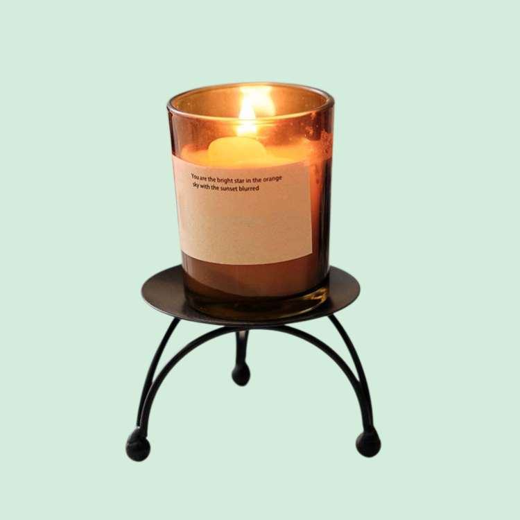 홈 골드 & 블랙 아로마 캔들 전용 트레이