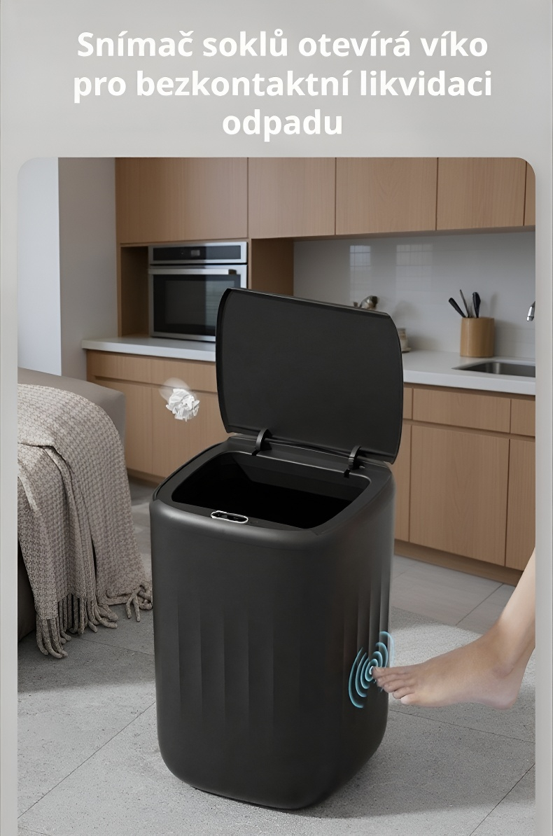 Detail senzoru automatického odpadkového koše
