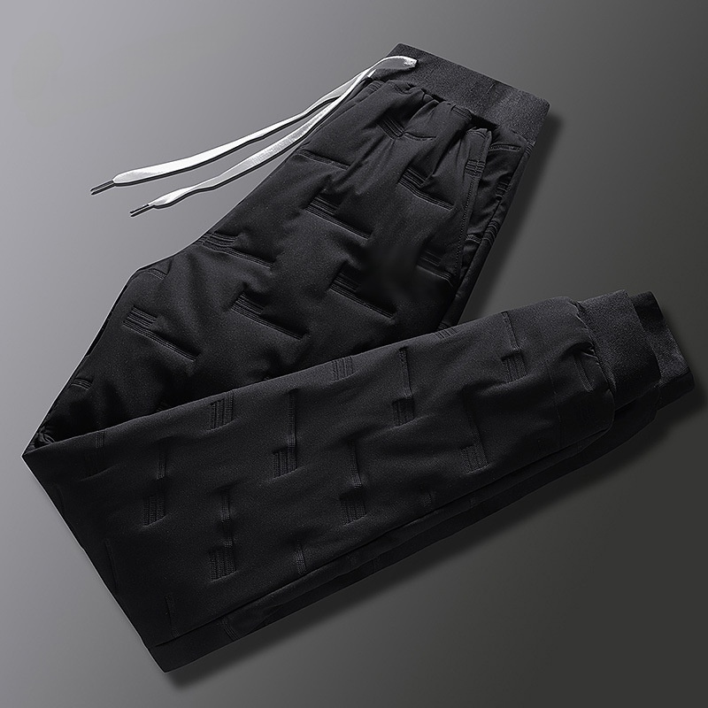 겨울 남성 외출용 두꺼운 방풍 다운 조거 팬츠