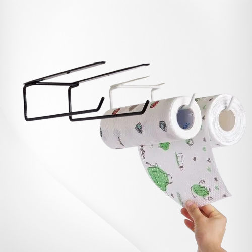 鉄製二重トイレットペーパーホルダー 食器収納棚 キッチン・トイレ用 無穴食品保存ラック