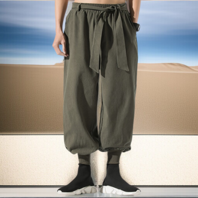 綿麻サルエルパンツ