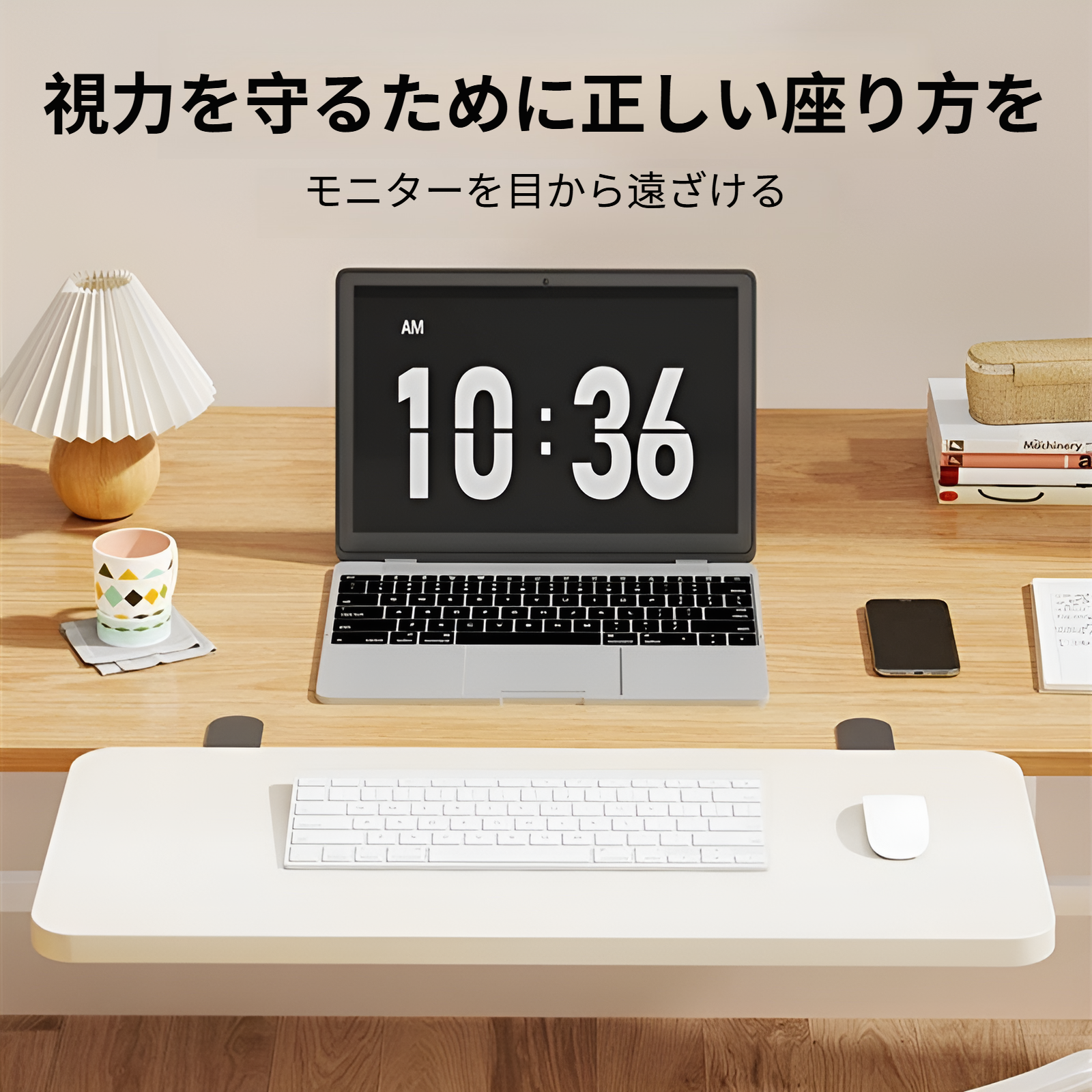 収納しやすい折りたたみ式デスク拡張ボード