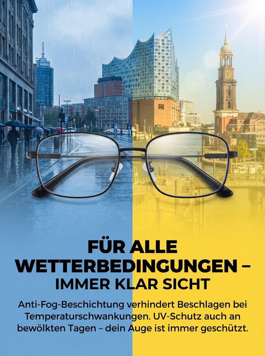 Komfortable und leichte Brille für Alterssichtigkeit mit robustem Titanrahmen