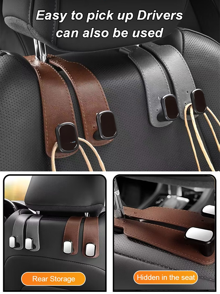 Genuine Leather Multifunctional Car Hook