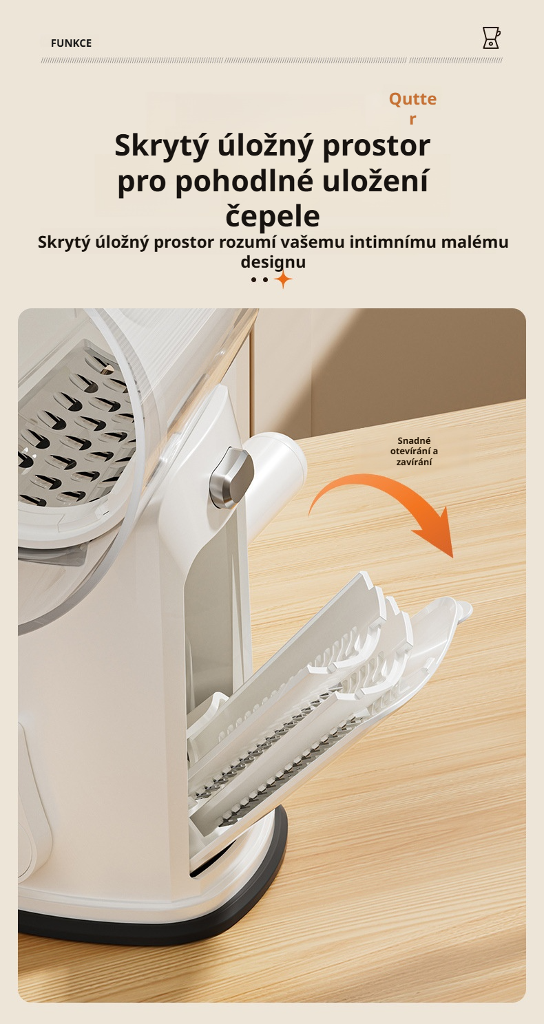 Snadné čištění multifunkčního kráječe zeleniny