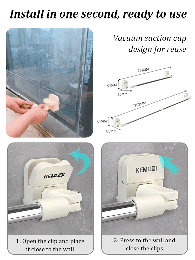 Telescopic Rotating Drying Rack with Suction Cup