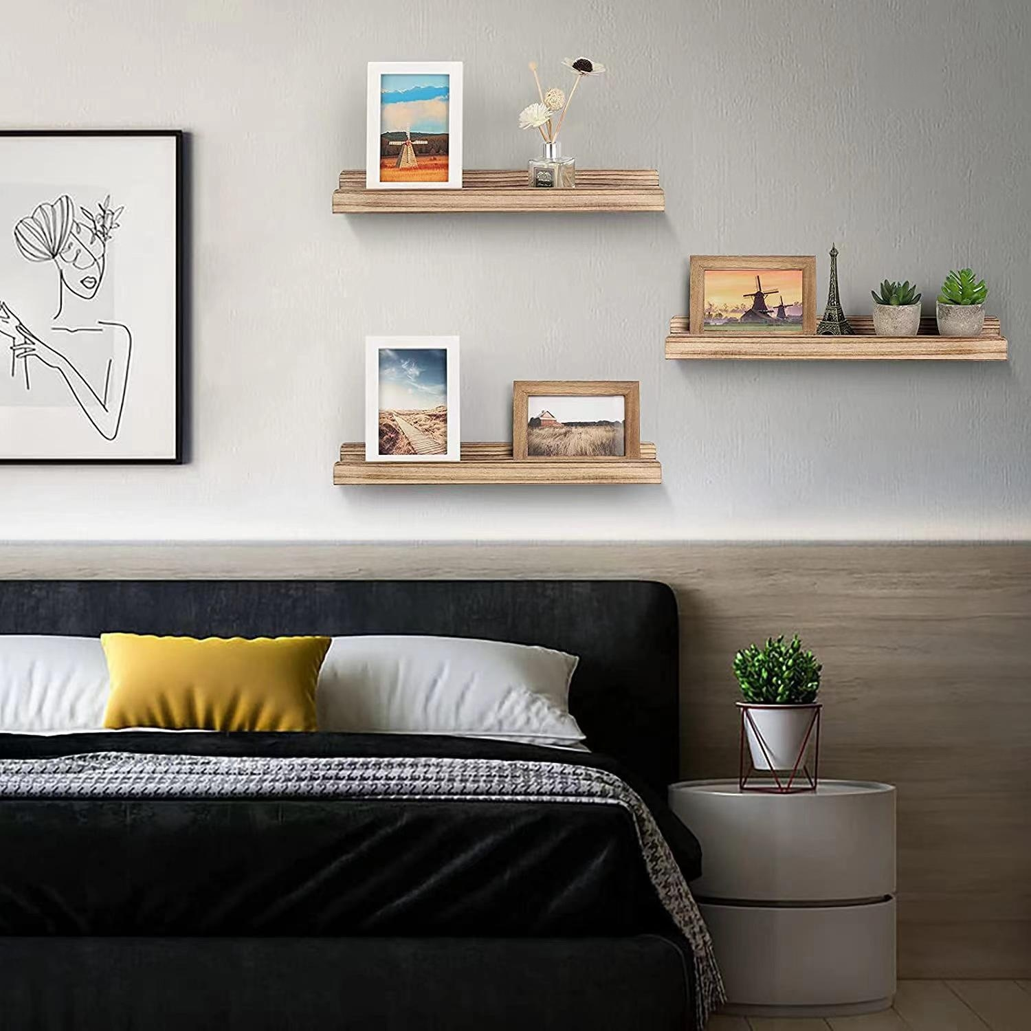 목재 벽 벽걸이 수납 선반