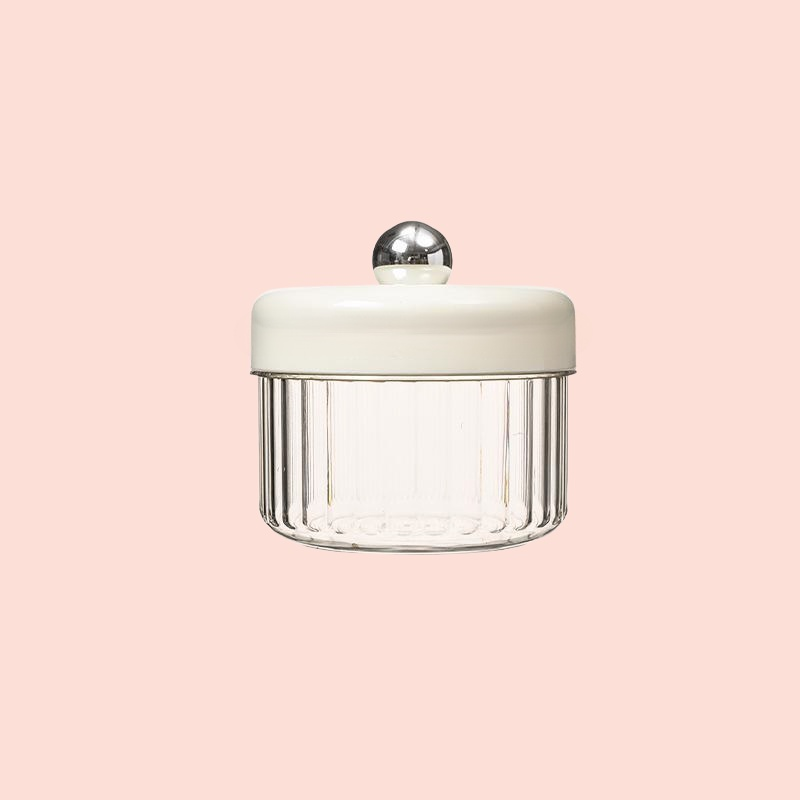 圓形雜糧罐五穀雜糧乾貨收納盒食品收納盒防潮密封透明茶葉儲藏罐