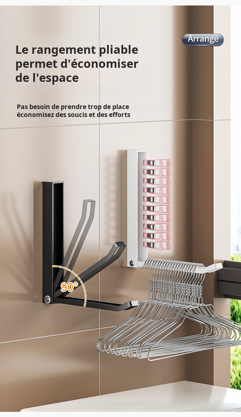 Vue rapprochée du mécanisme pliable du cintre